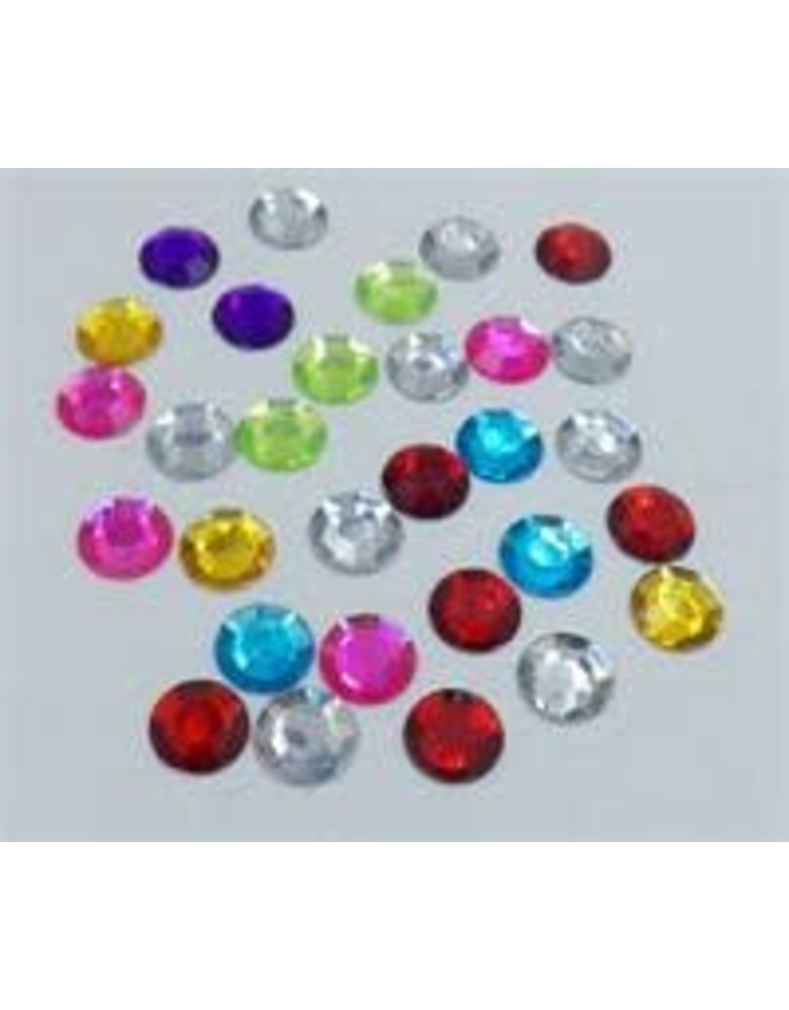 RHINESTONE: ROUND ASSORTED COLORS 18 MM - 20 PACK