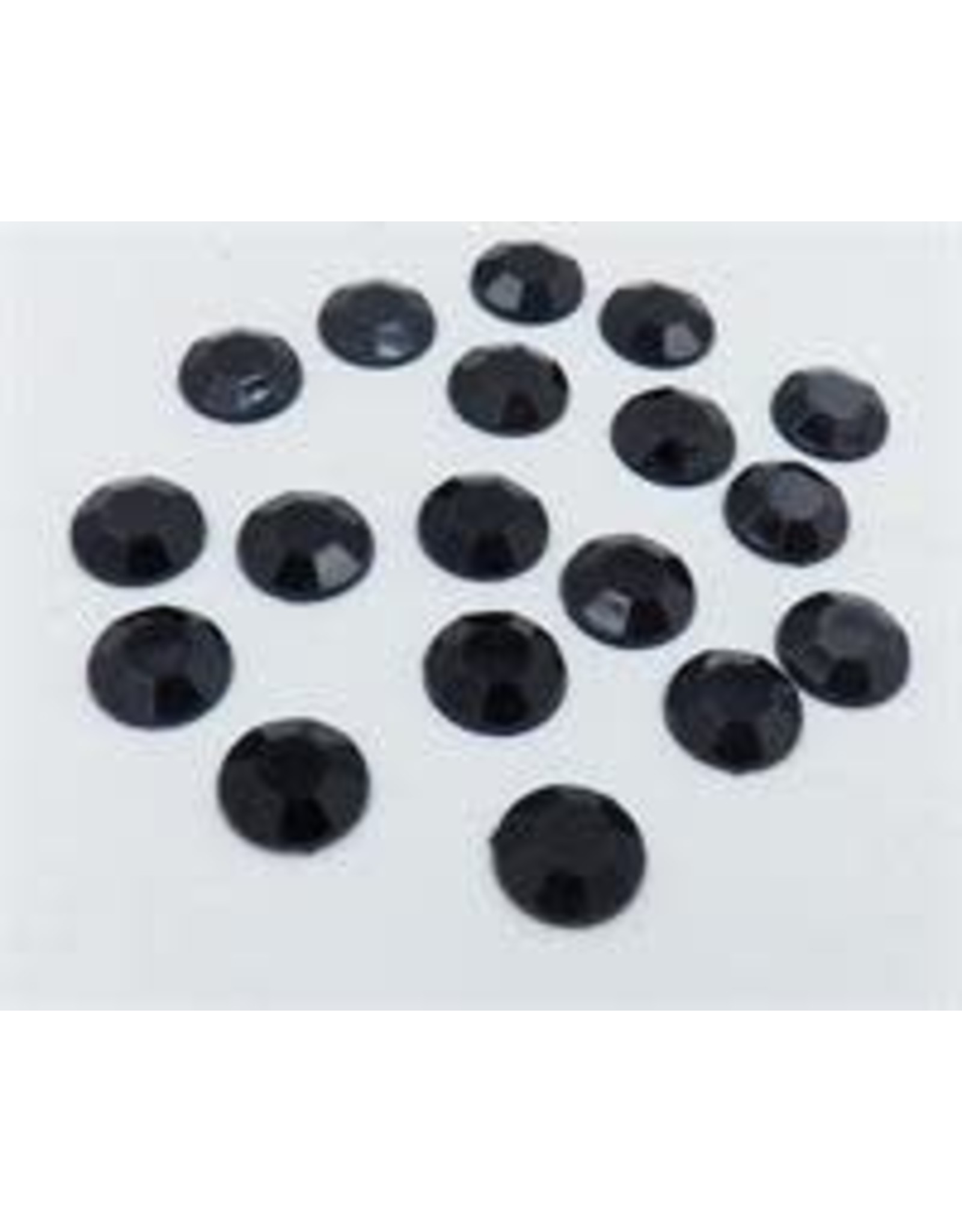 FLAT BACK RHINESTONE: 25MM BLK