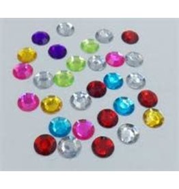 RHINESTONE: ROUND ASSORTED COLORS 14 MM - 60 PACK