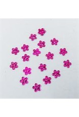 RHINESTONE: FLAT BACK FLOWERS FUCHSIA 11MM  200 PACK