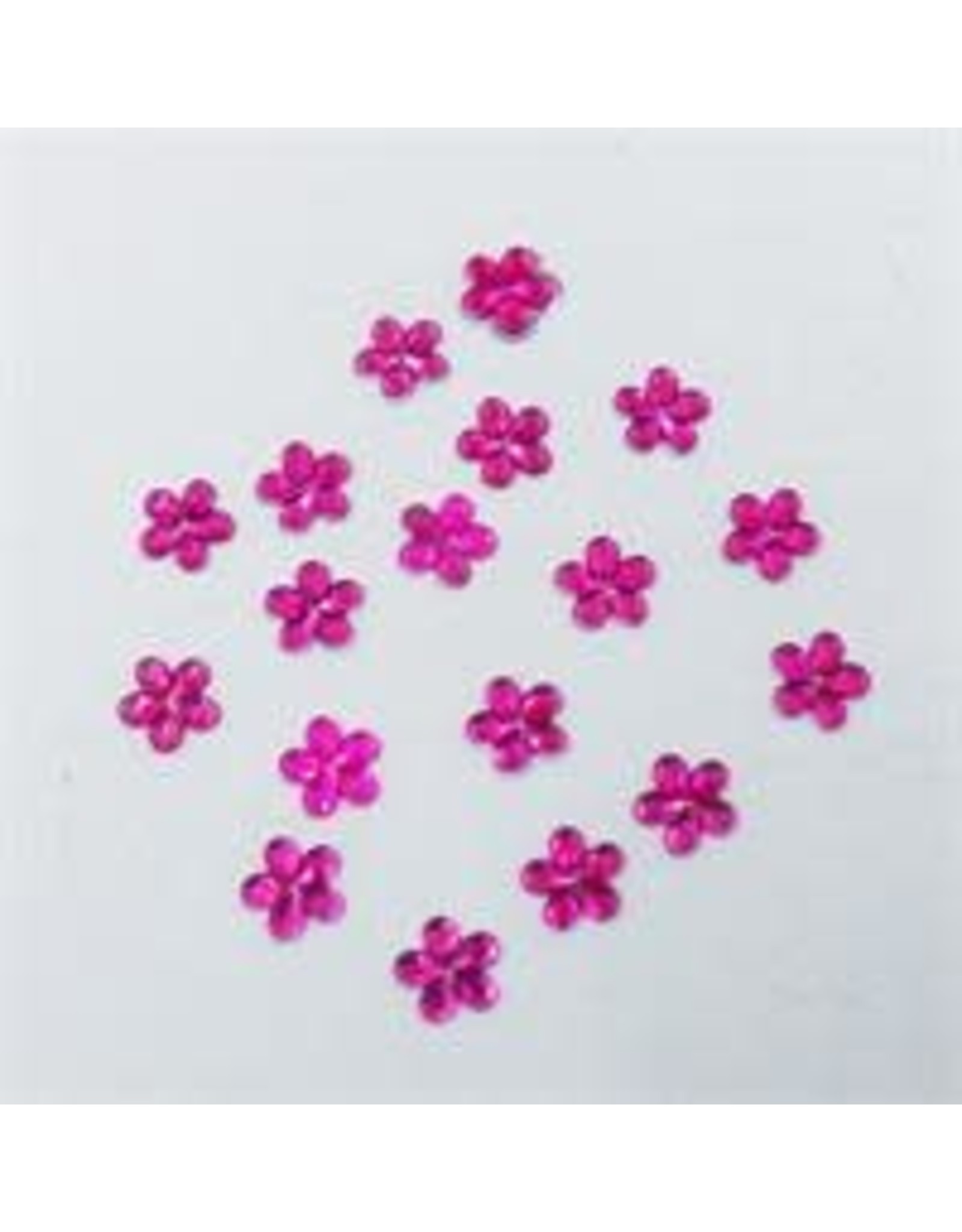 RHINESTONE: FLAT BACK FLOWERS FUCHSIA 11MM  200 PACK