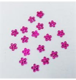 RHINESTONE: FLAT BACK FLOWERS FUCHSIA 11MM  200 PACK