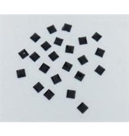 GEM: SQUARE RHINESTONES BLACK 6mm