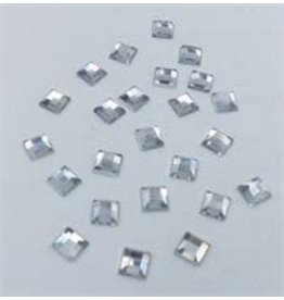 RHINESTONE: SQUARE CLEAR 6MMX6MM - 300 PACK