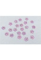 RHINESTONE: FLAT BACK FLOWERS PINK 21MM  30 PACK