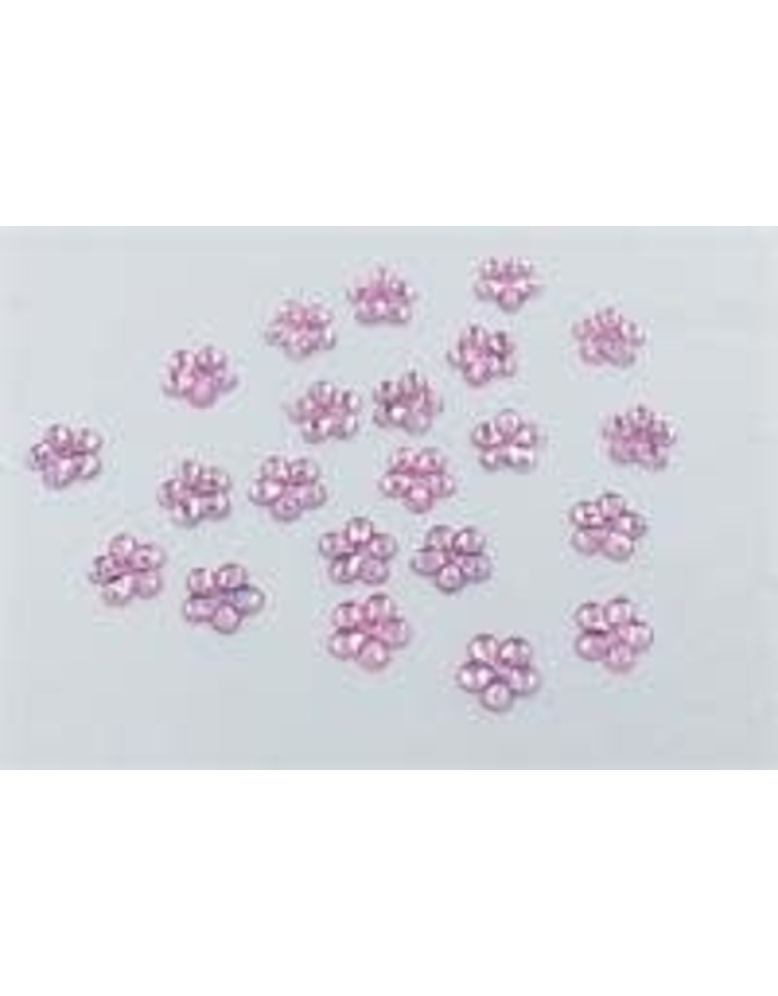RHINESTONE: FLAT BACK FLOWERS PINK 21MM  30 PACK