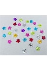 RHINESTONE: FLAT BACK FLOWERS ASSORTED COLORS 21MM  30 PACK