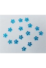 RHINESTONE: FLAT BACK FLOWERS TURQUOISE 11MM  200 PACK