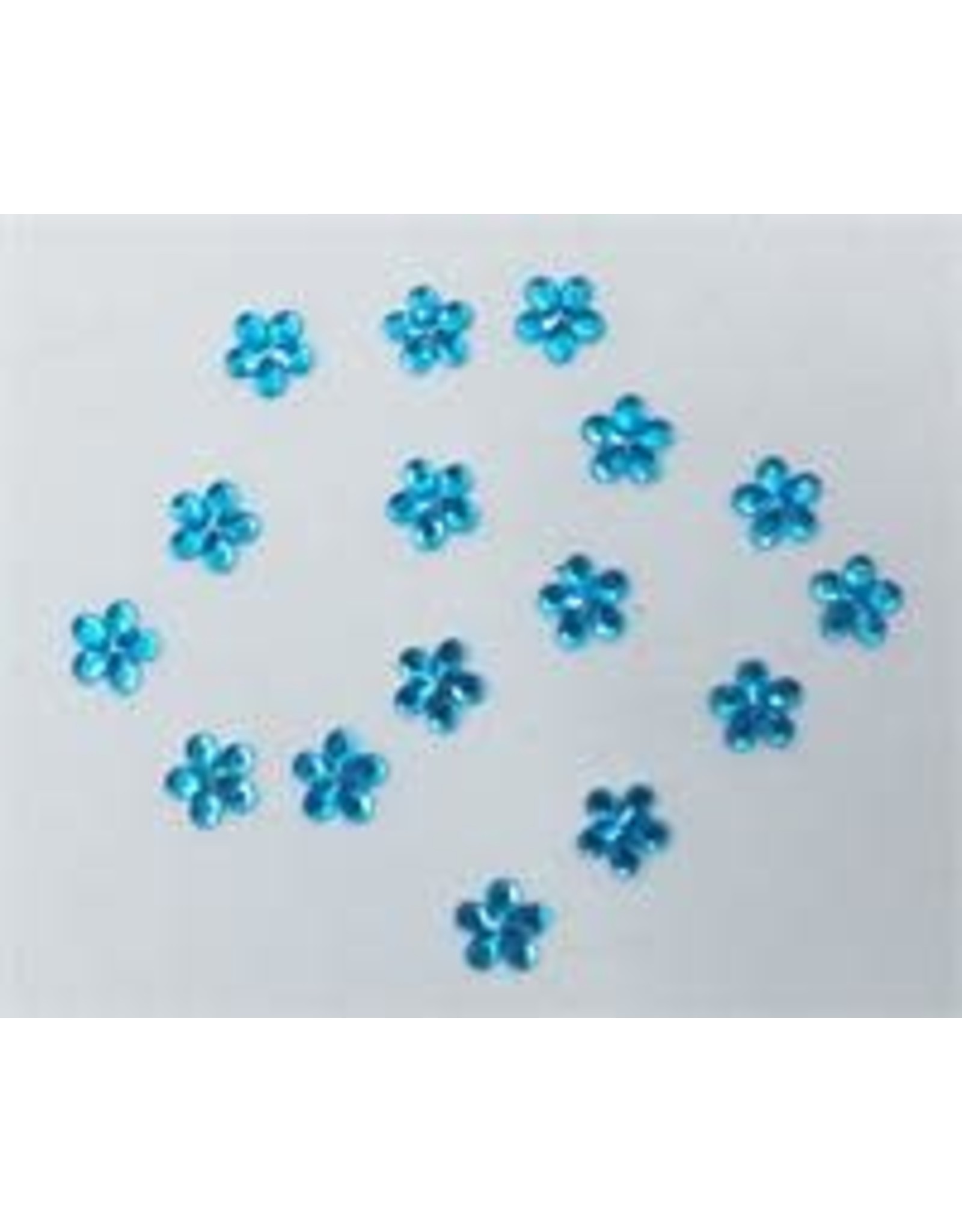 RHINESTONE: FLAT BACK FLOWERS TURQUOISE 11MM  200 PACK