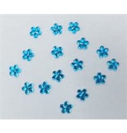 RHINESTONE: FLAT BACK FLOWERS TURQUOISE 11MM  200 PACK