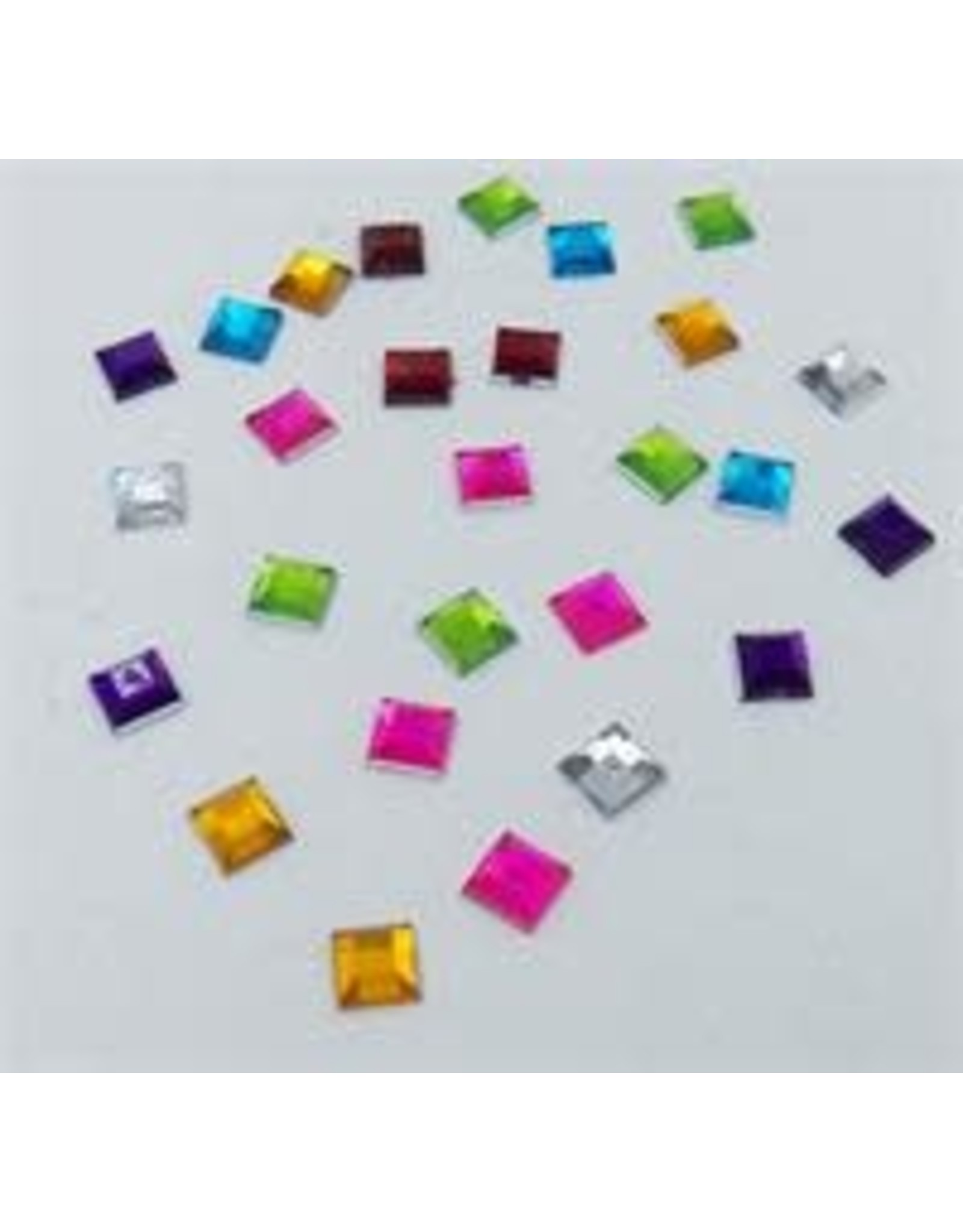 RHINESTONE: SQUARE ASSORETD COLORS  6MMX6MM - 300 PACK