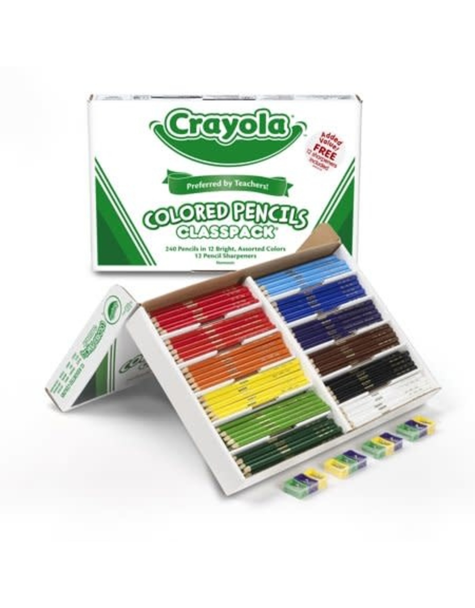 CRAYOLA CLASSPACK: COLORED PENCILS 240 PACK 12 COLORS AND 12 SHARPENERS