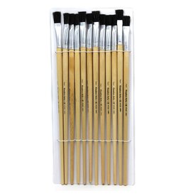 BRUSH: FLAT EASEL LONG HANDLE 1/2"