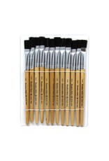 BRUSH: FLAT EASEL SHORT HANDLE 1/2"
