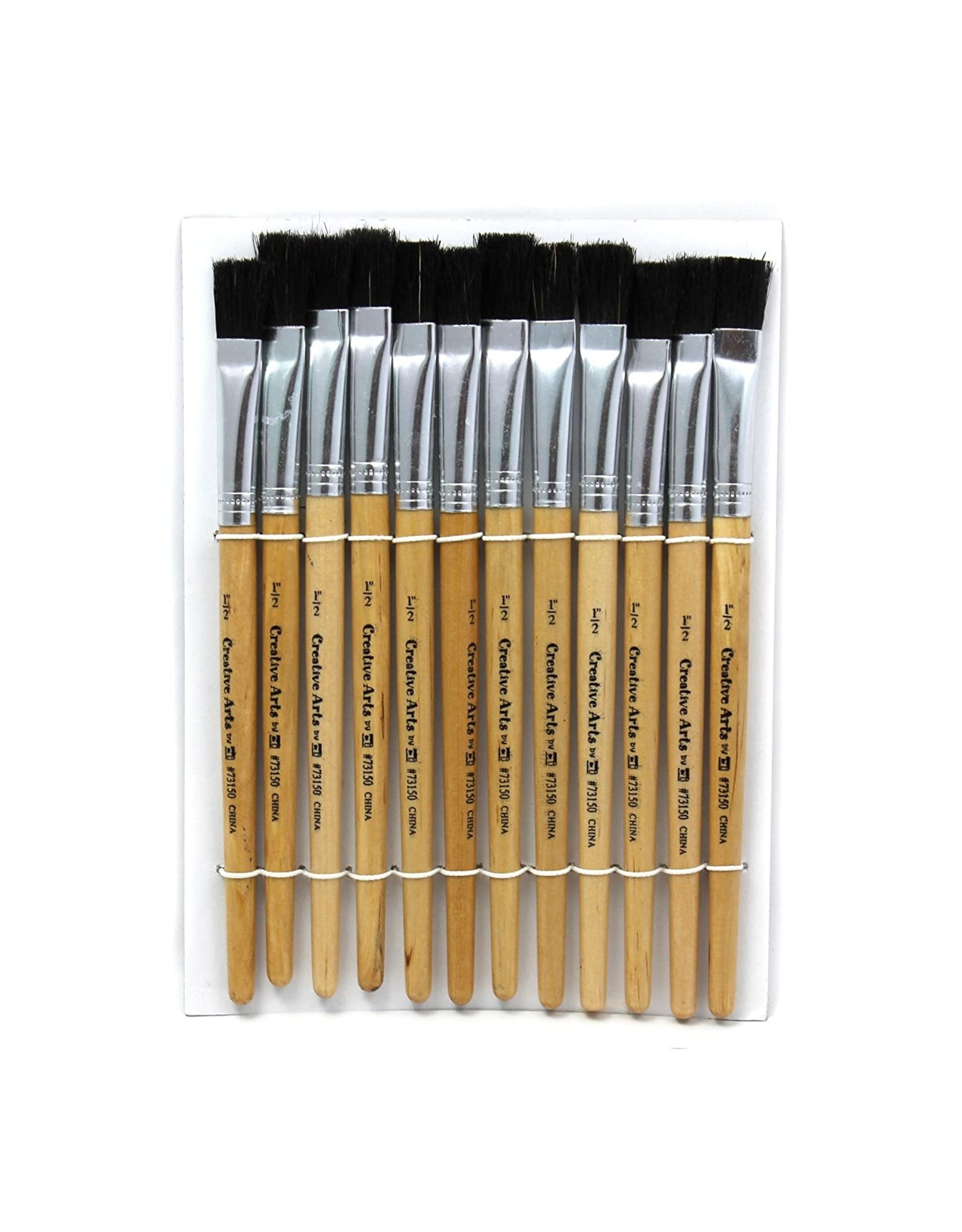 BRUSH: FLAT EASEL SHORT HANDLE 1/2"