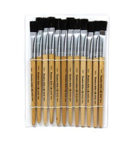 BRUSH: FLAT EASEL SHORT HANDLE 1/2"