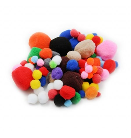 POM POMS:   1 LB ASSORTED SIZES & COLOR