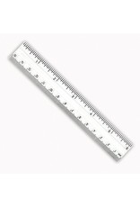 RULER:  CLEAR PLASTIC 6"