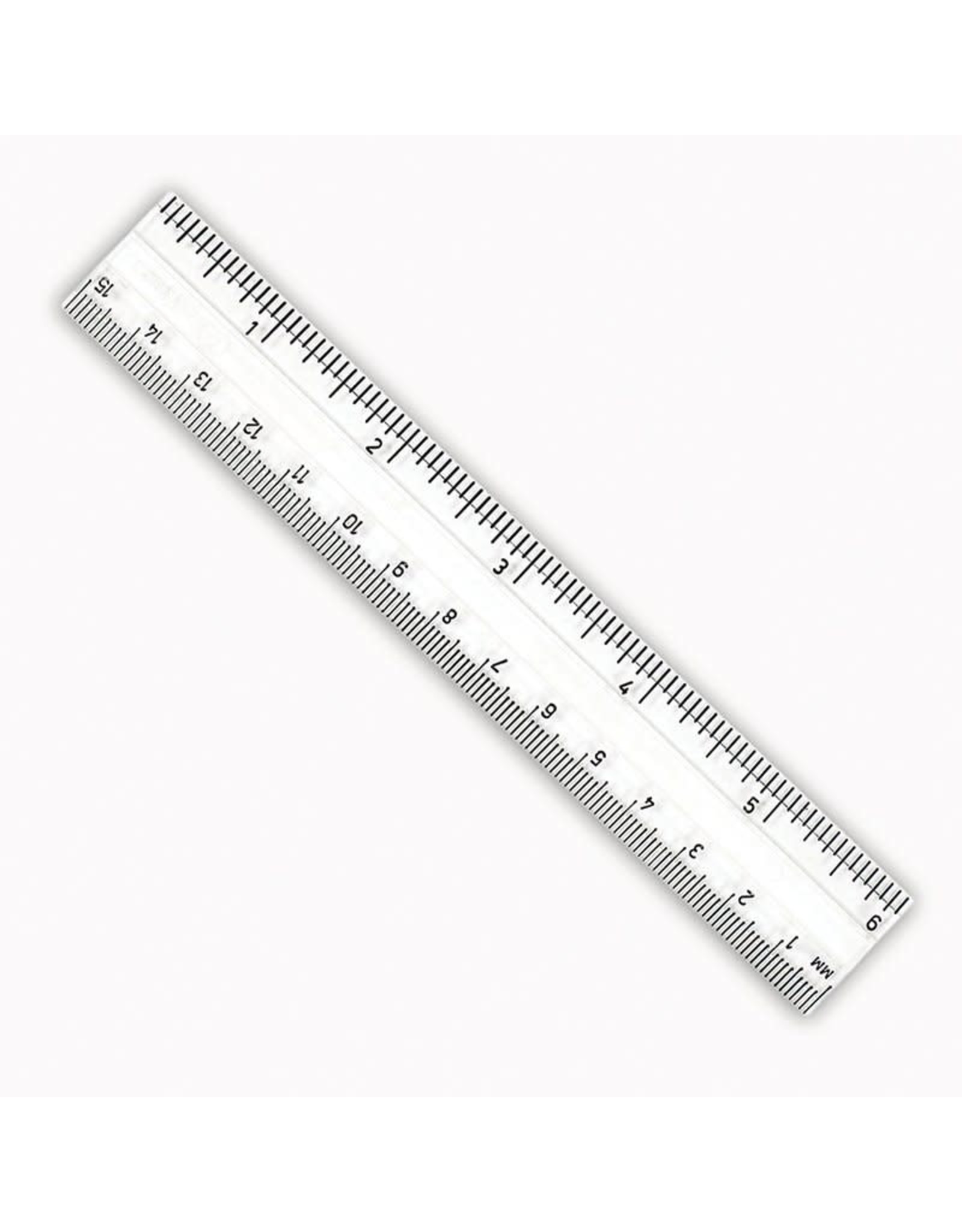 RULER:  CLEAR PLASTIC 6"