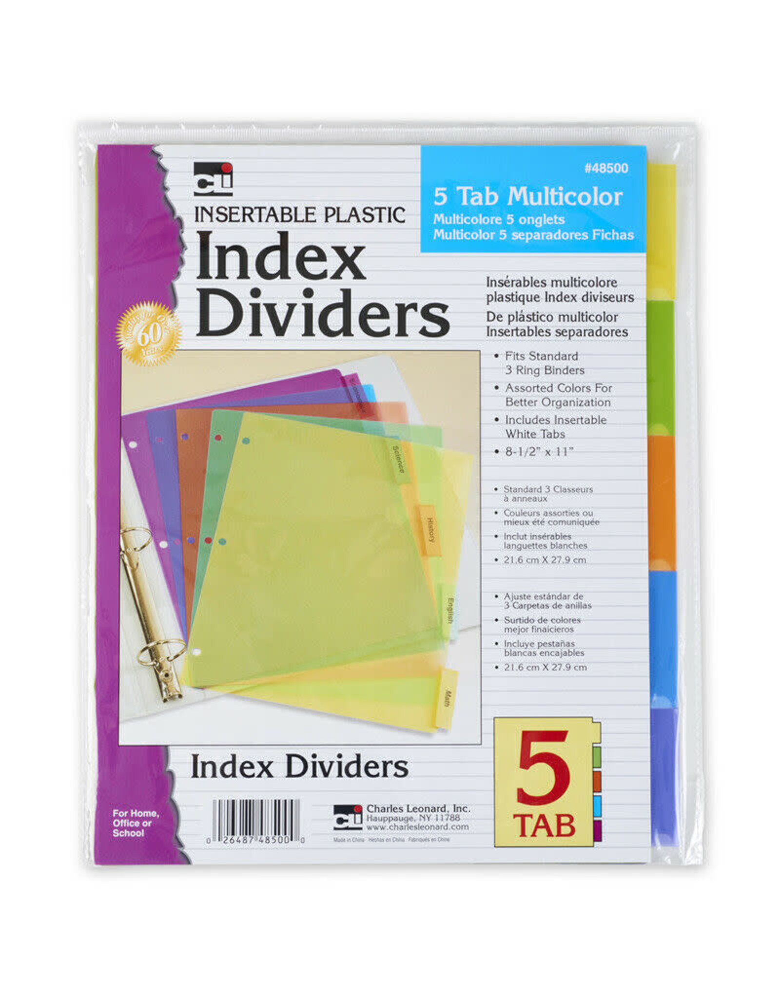 DIVIDERS 5-TAB PLASTIC