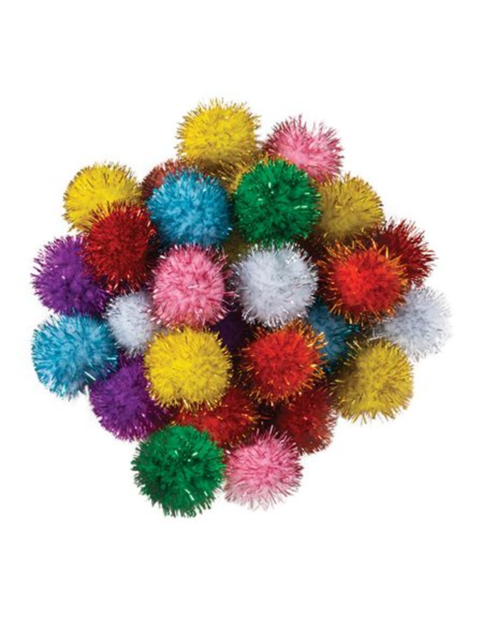 Cooraby 200 Pieces Glitter Christmas Pom Poms Assorted Colors Sparkle Pom Poms Balls for Arts Crafts Supplies (15 mm), Red