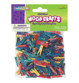 CLOTHESPINS: MINI 1"  -  ASSORTED COLORS 250 PACK