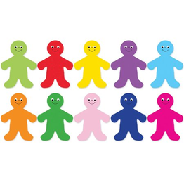CUT-OUTS:  RAINBOW PEOPLE 7"X5"  30 PACK