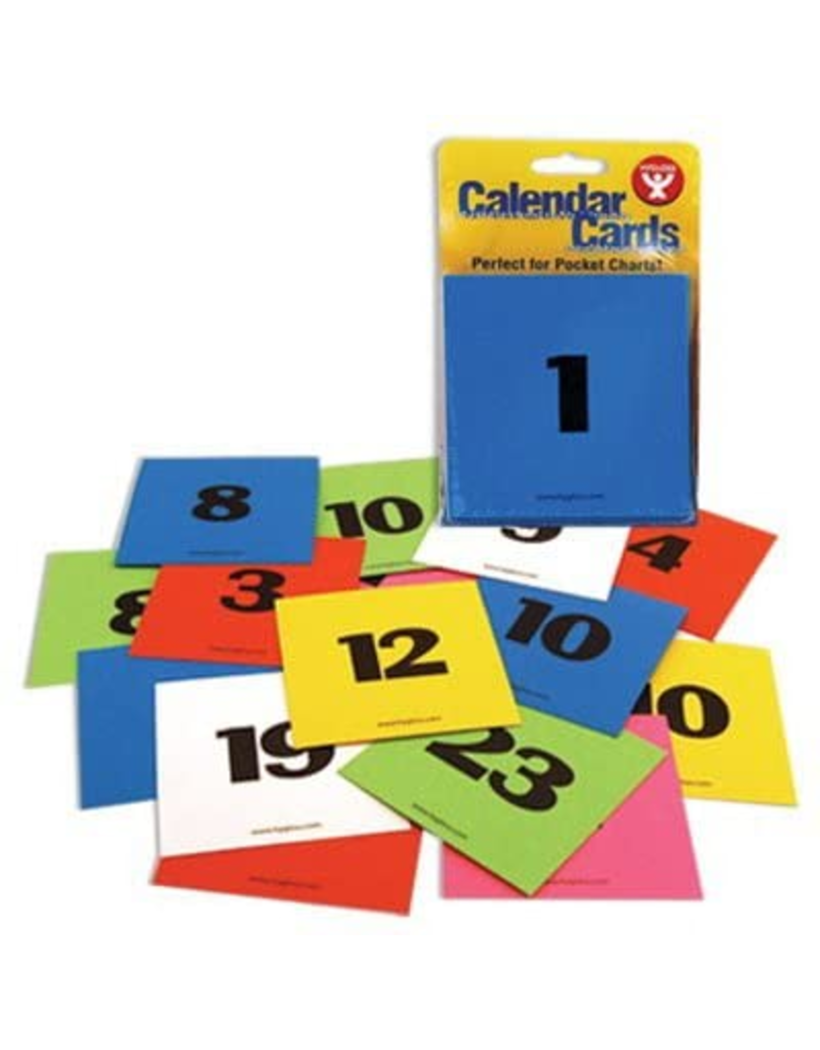 CALENDAR CARDS: WHITE - WITH BLACK NUMBERS 3"X3" - 36 PACK