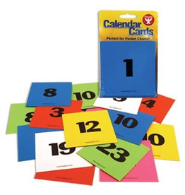 CALENDAR CARDS: WHITE - WITH BLACK NUMBERS 3"X3" - 36 PACK