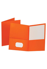 FOLDER - 2PKT - PLASTIC - ORANGE