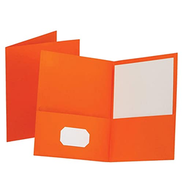 FOLDER - 2PKT - PLASTIC - ORANGE