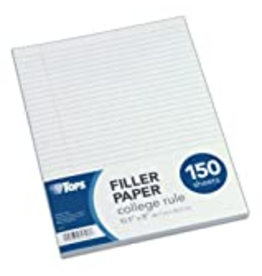 FILLER PAPER: 150 SHTS 10½ X 8"