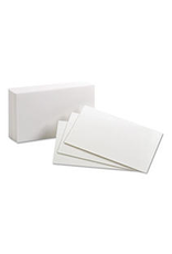 INDEX CARDS: 3"x5" BLANK WHITE - 100 PACK