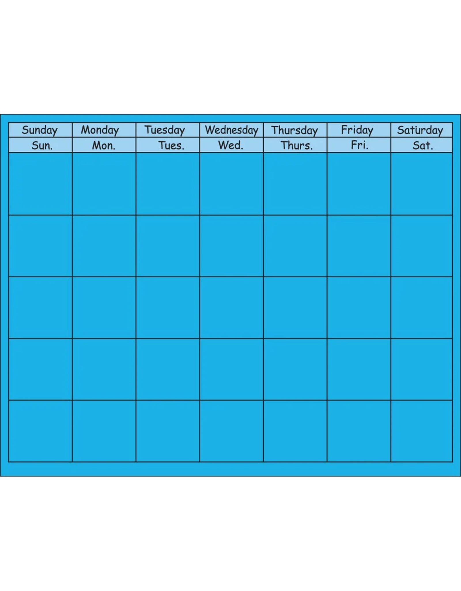 HORIZONTAL CALENDAR: BLUE