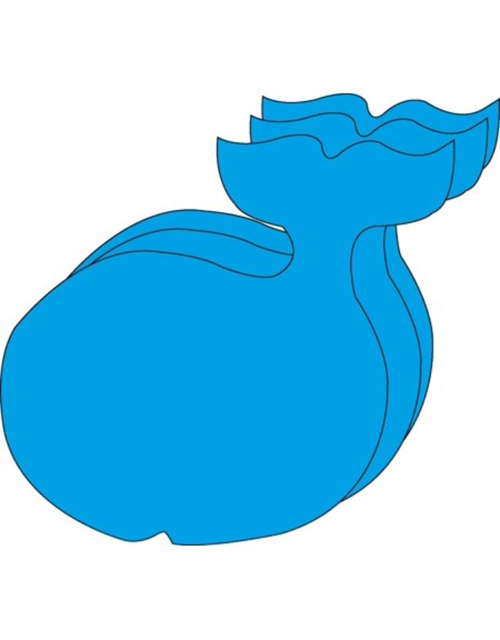 CUT OUT: WHALE LARGE 5.5"X5.5" - 31 PACK