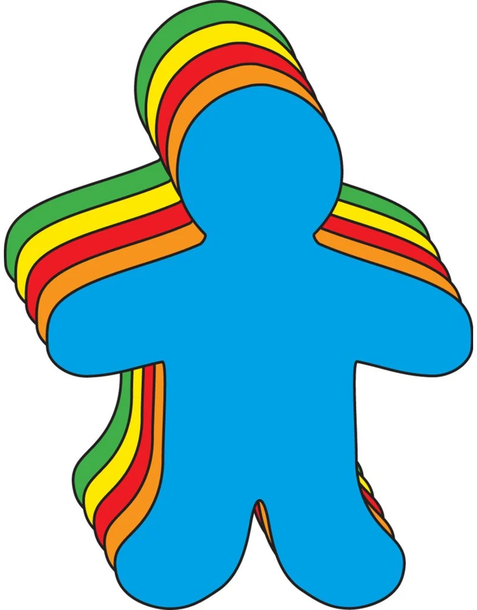 CUT-OUTS:  LARGE PERSON ASSORTED COLORS 5.5" 31 PACK