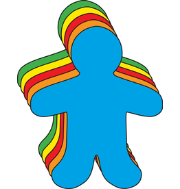 CUT-OUTS:  LARGE PERSON ASSORTED COLORS 5.5" 31 PACK