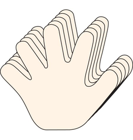 CUT-OUTS: LARGE HAND SINGLE COLOR  5.5" 31 PACK