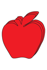 CUT-OUTS: LARGE RED APPLE 5"X5" 31 PACK
