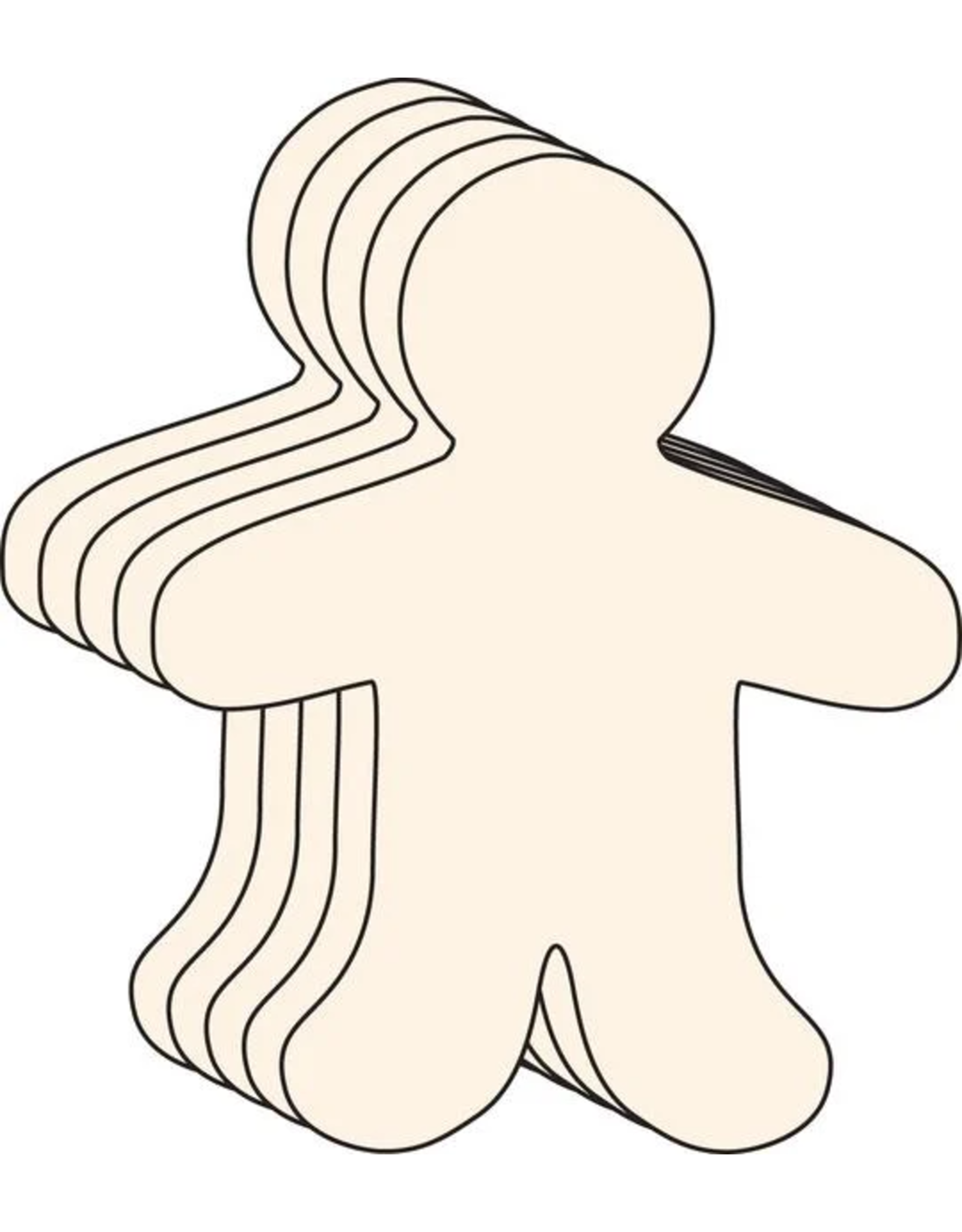 CUT OUTS: LARGE PERSON - MANILLA  5.5" 31 PACK
