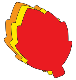 CUT-OUTS: TRI-COLOR LEAF 5" 31 PACK
