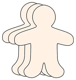 CUT-OUTS: PERSON 3" 31 PACK MANILA