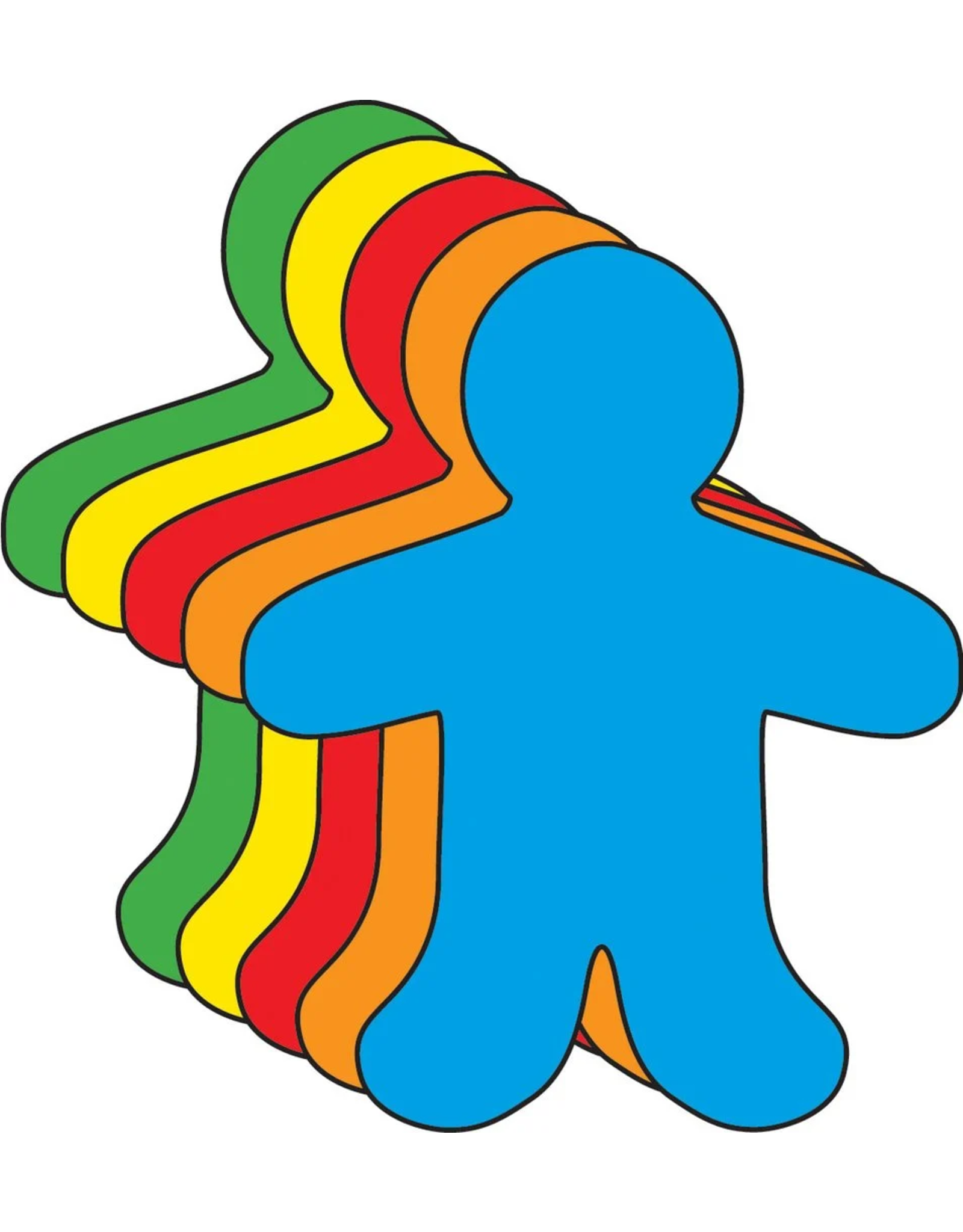 CUT-OUTS: PERSON  ASSORTED COLOR 3" 31 PACK