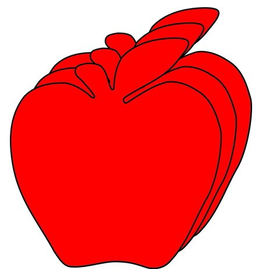 CUT-OUTS: RED APPLE 3" 31 PACK