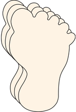 CUT-OUTS: LARGE FOOT 5"X5" 31 PACK