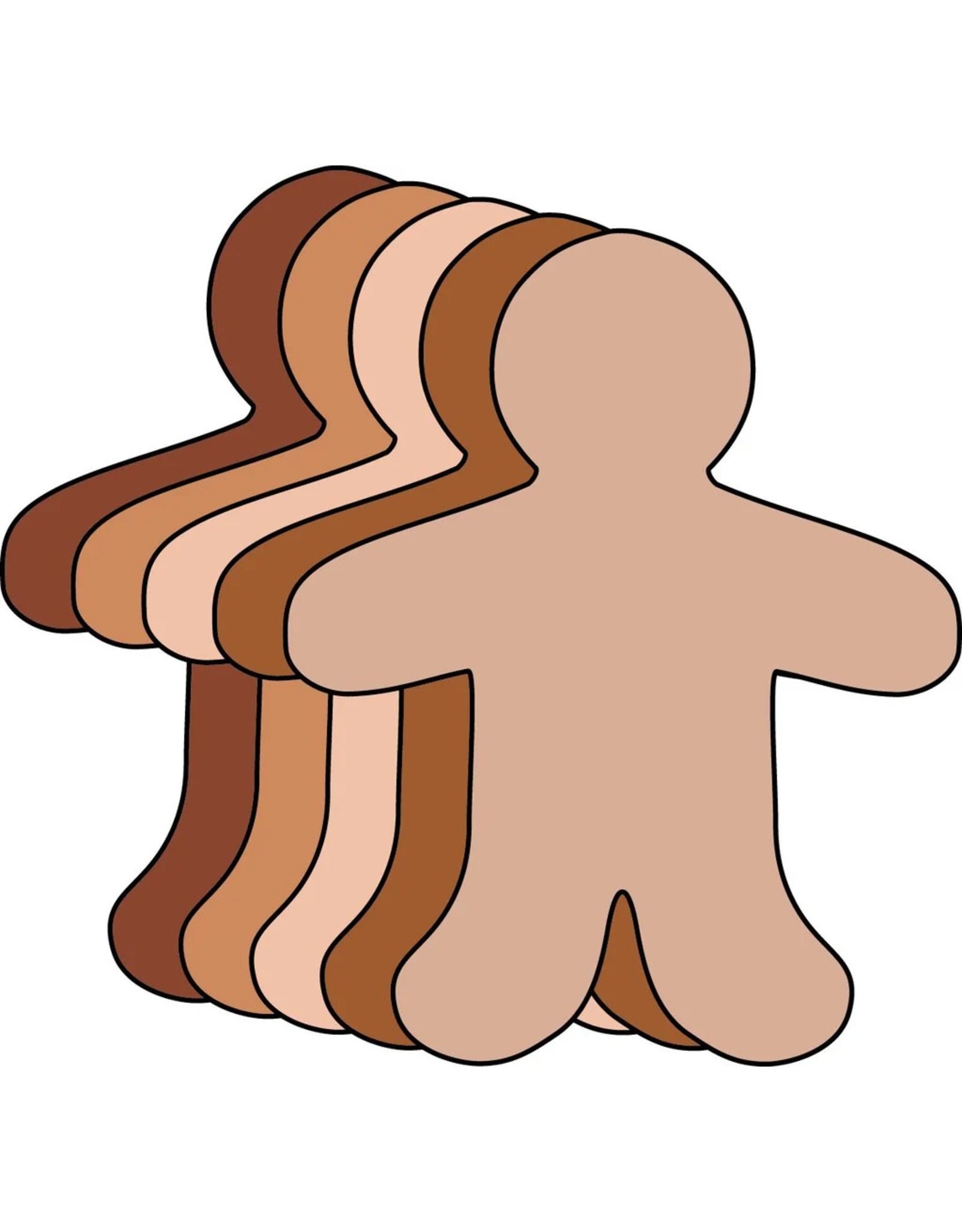 CUT-OUTS:  MULTICULTURAL PERSON 3" 31 PACK