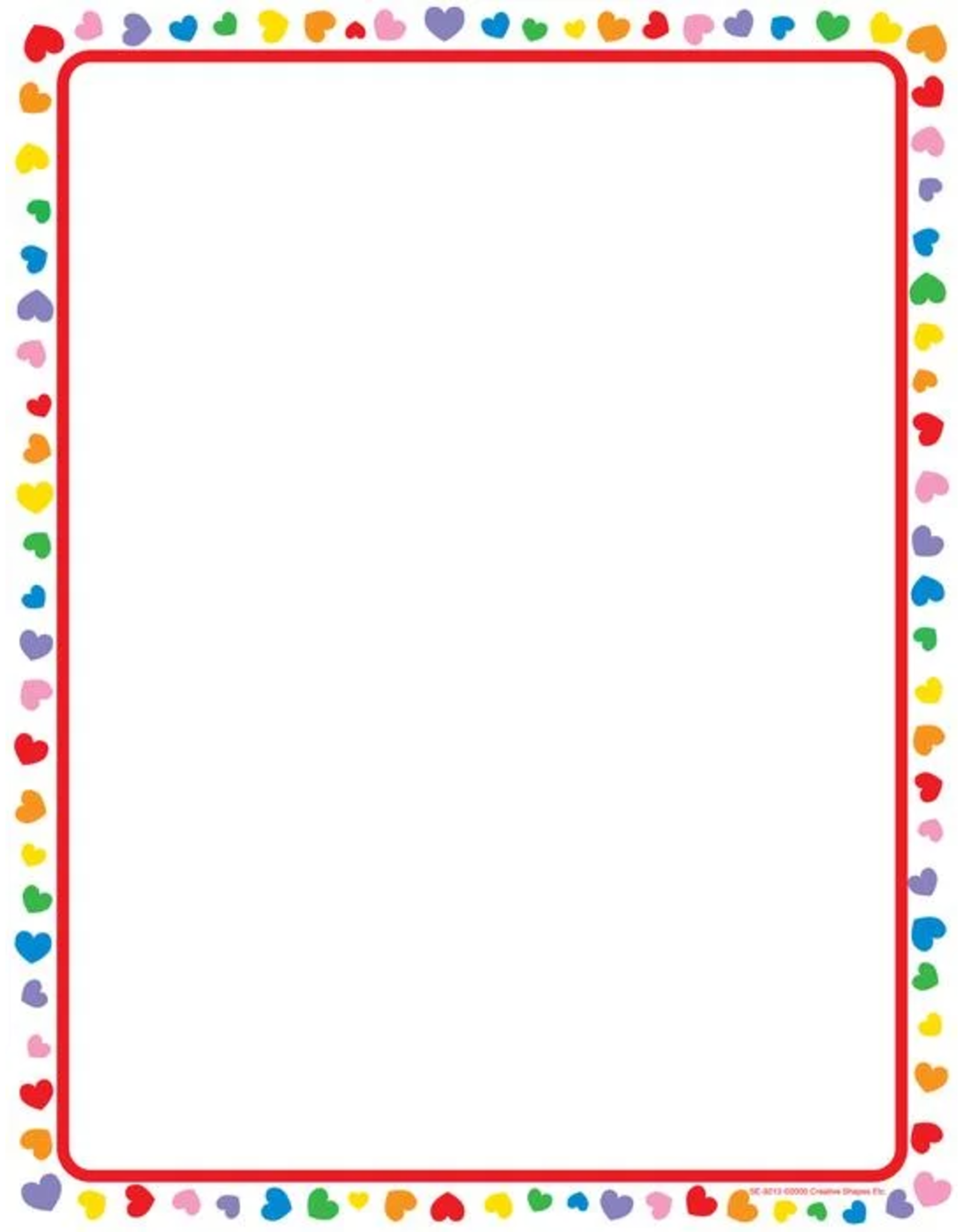COMPUTER DESIGN PAPER:  HEARTS 8.5X11  50 SHEETS