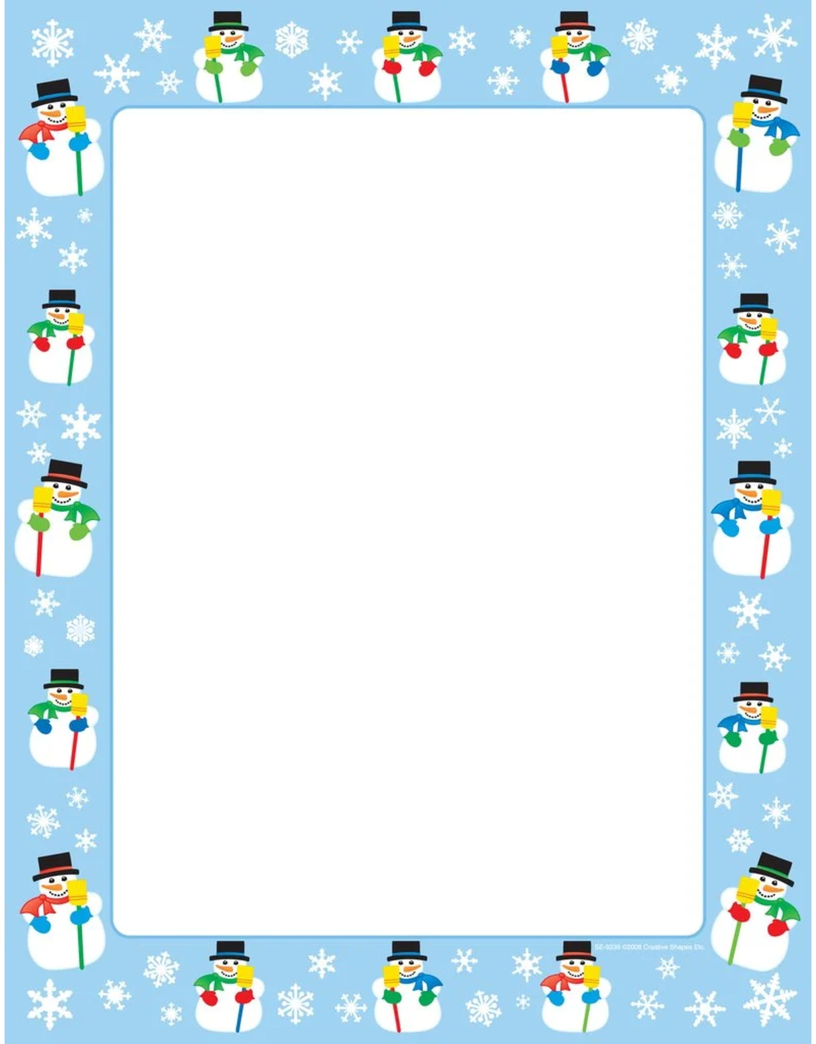 COMPUTER DESIGN PAPER: SNOWMAN 8.5"X11" - 30 SHEETS