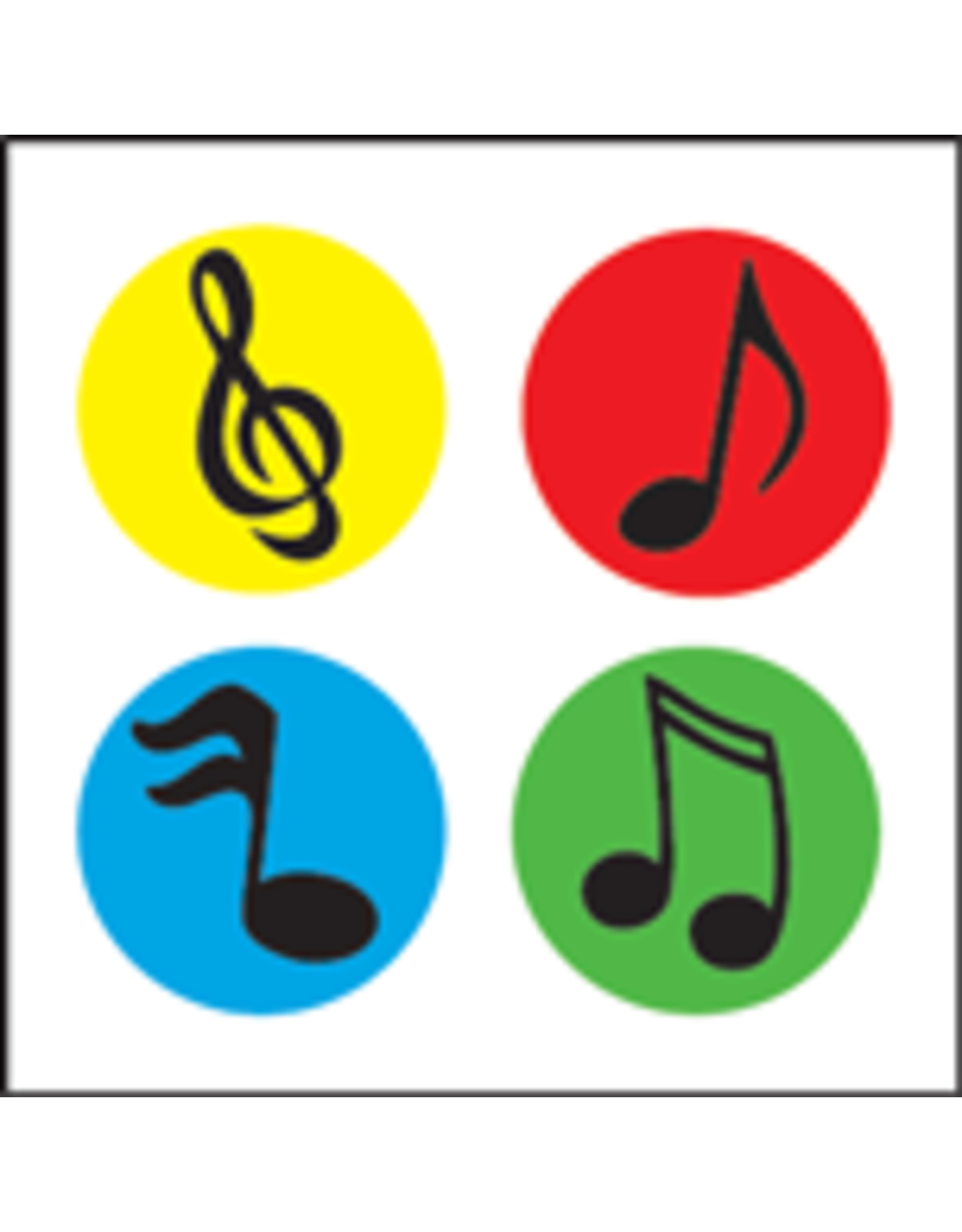 INCENTIVE STICKER: MUSIC NOTES ASSORTED COLOR 864 PC
