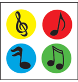 INCENTIVE STICKER: MUSIC NOTES ASSORTED COLOR 864 PC